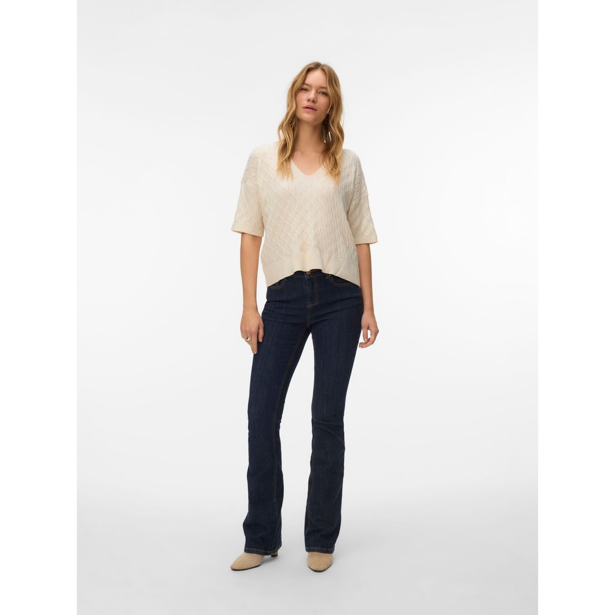 T-Shirt En Maille birch, VERO MODA