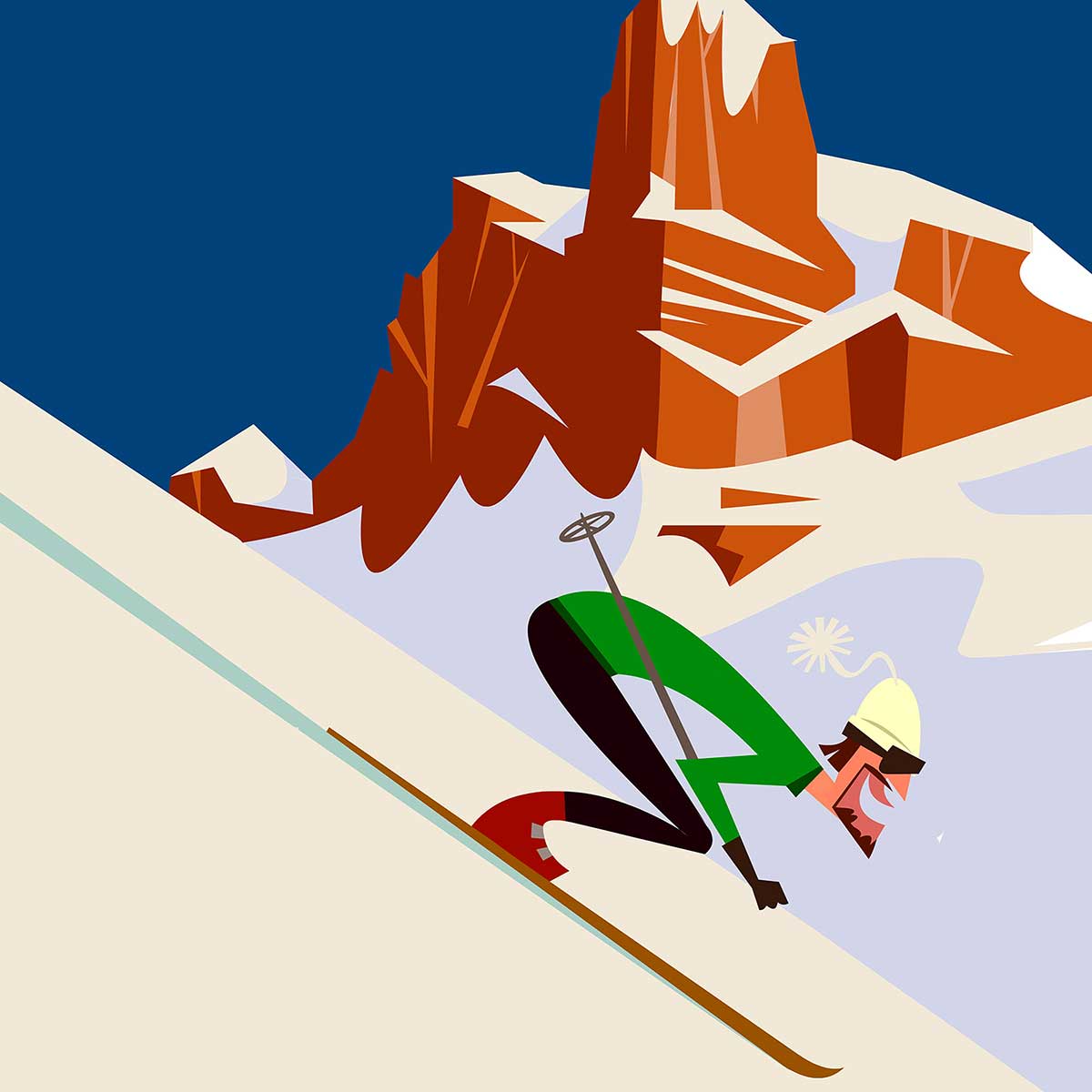 Tableau ski et dolomites tableau alu dibond, HEXOA