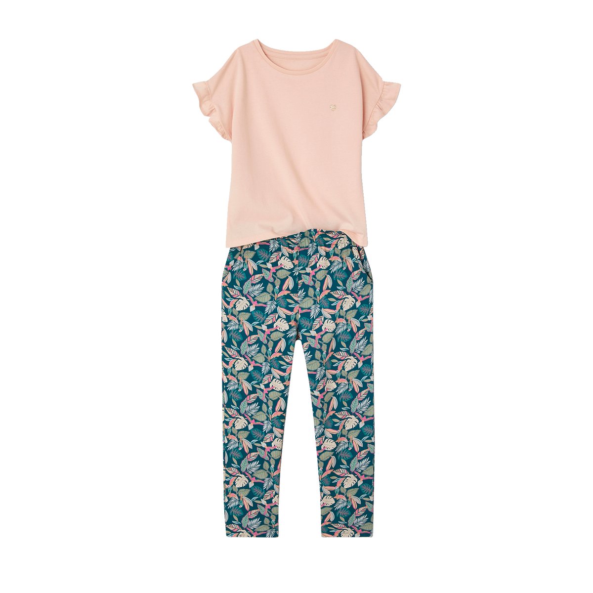 Ensemble tee-shirt + pantalon vert, VERTBAUDET