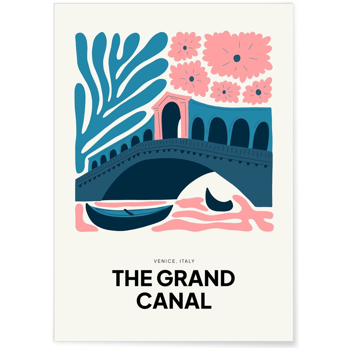 Affiche Venise Grand Canal blanc, L'AFFICHERIE