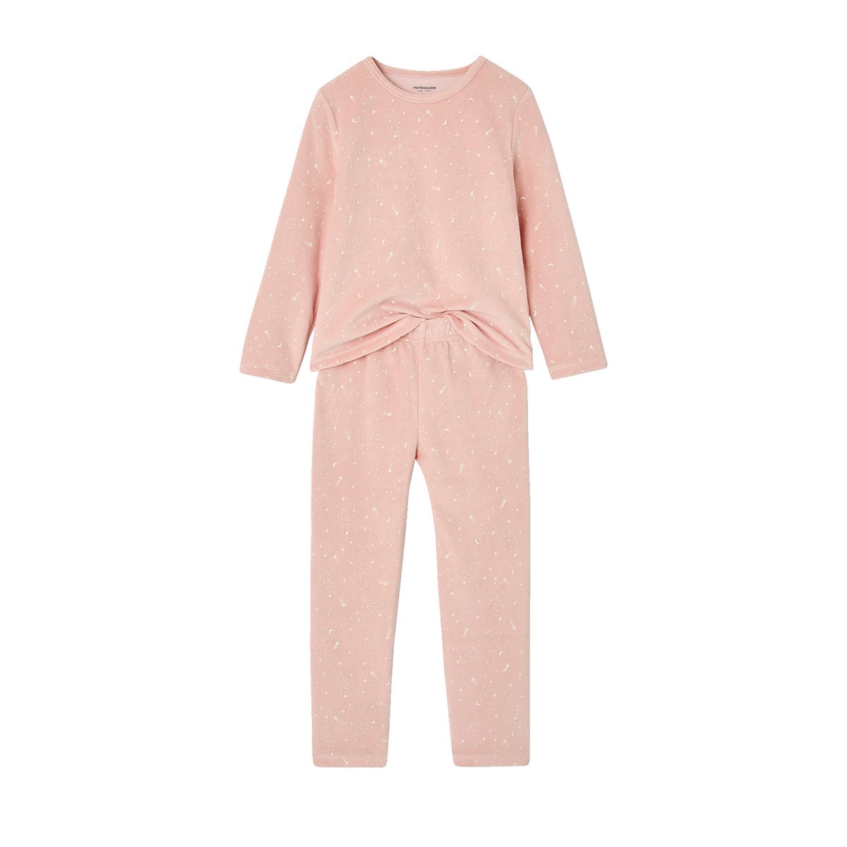 Lot de 2 pyjamas long rose poudré, VERTBAUDET