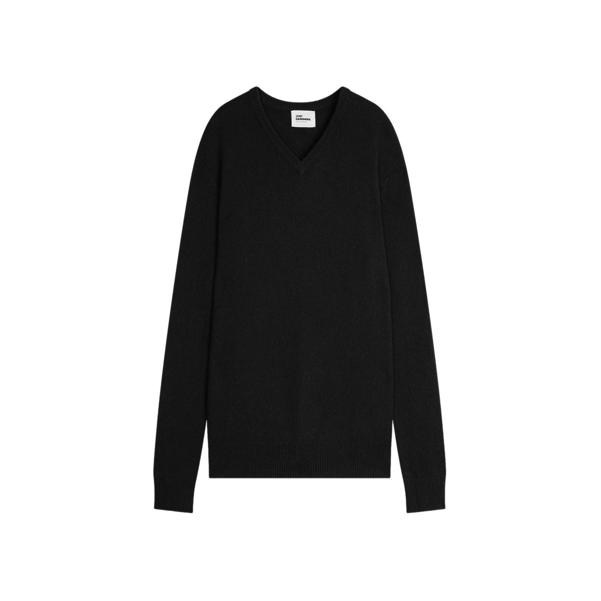 Pull Col V 4 Fils Noir Nathan noir, JUST CASHMERE