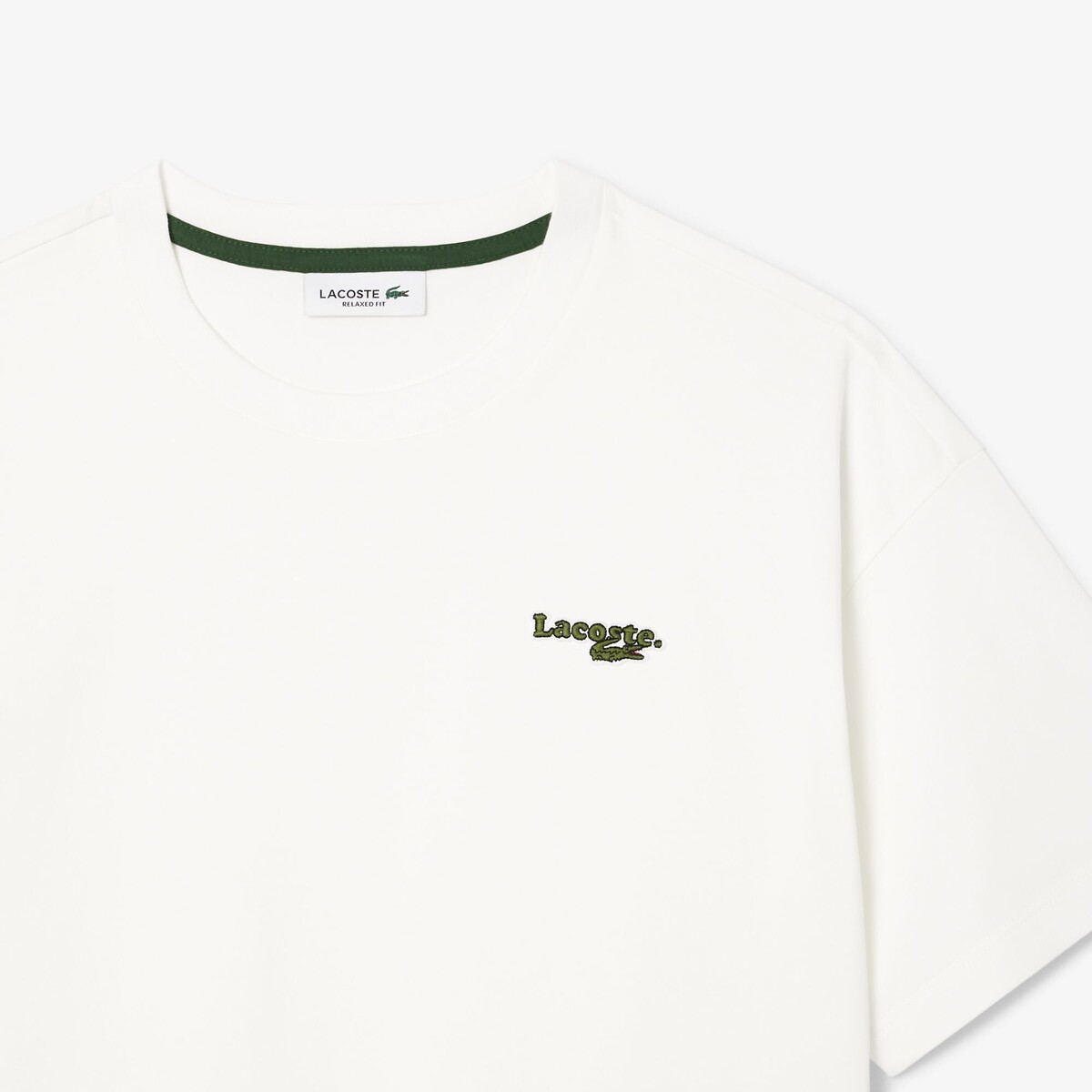 T-shirt décontracté en jersey coton blanc-70v, LACOSTE