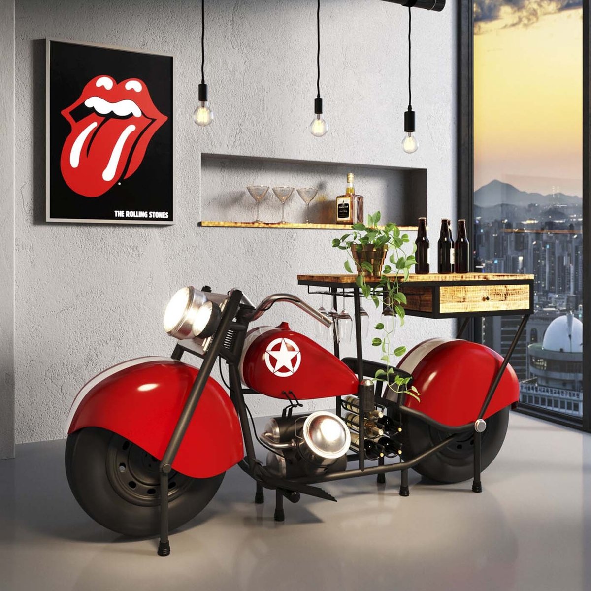 Table de bar moto rouge rouge, KARE DESIGN
