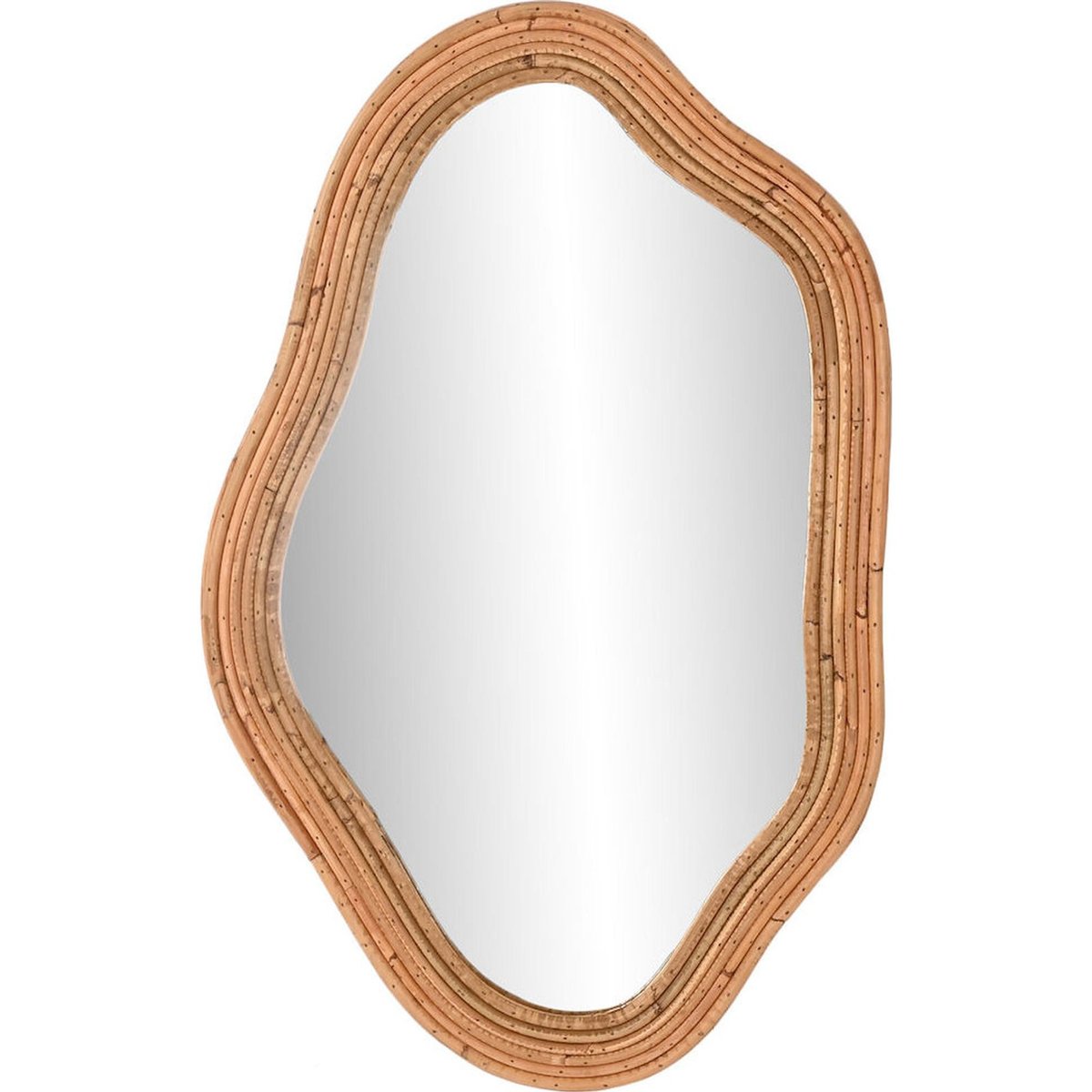 Miroir en rotin forme organique, URBAN naturel effet rotin clair, RECOLLECTION