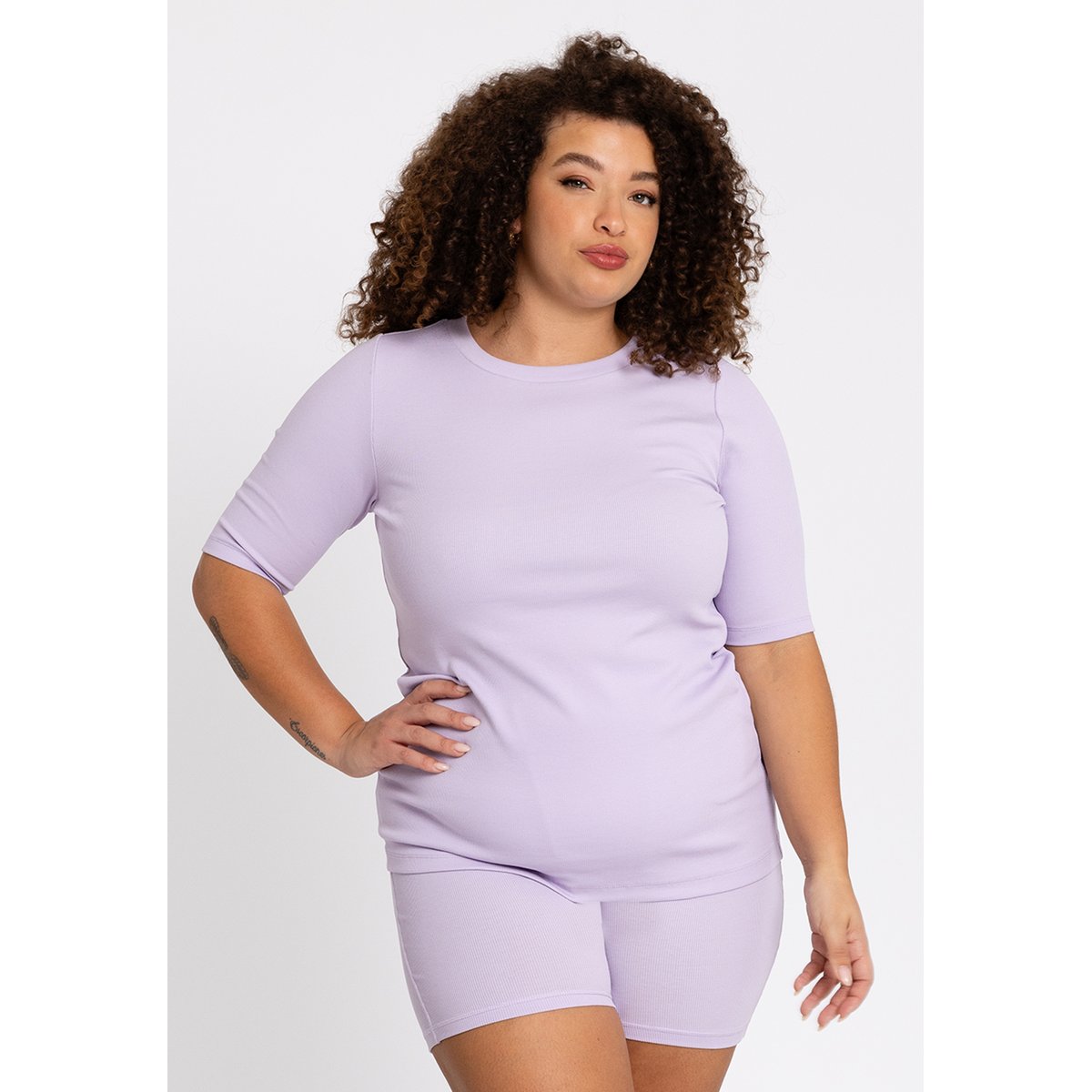 T-shirt avec manches courtes violet clair, YOEK