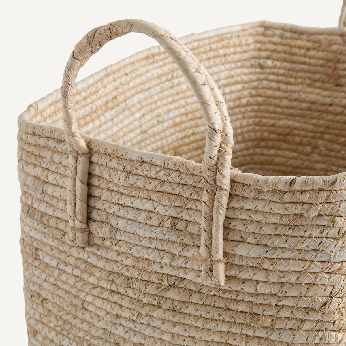 Lot de 2 paniers tressés en corde de maïs, Aiocha naturel, LA REDOUTE INTERIEURS