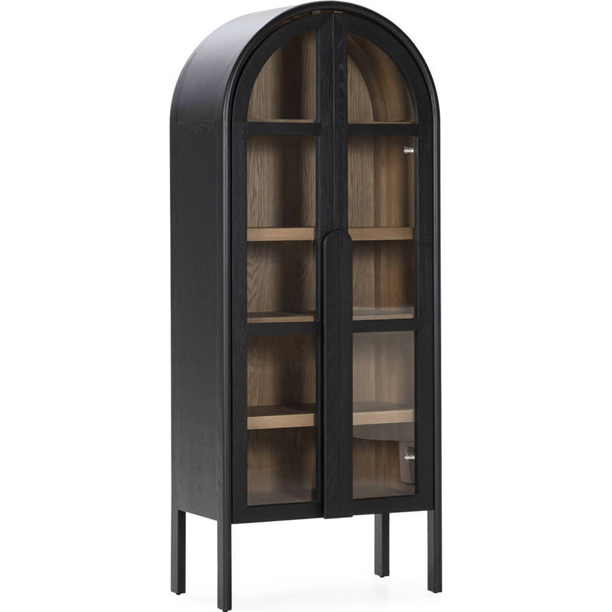 Vitrine arche en bois de frêne et noyer noir et noyer, RECOLLECTION