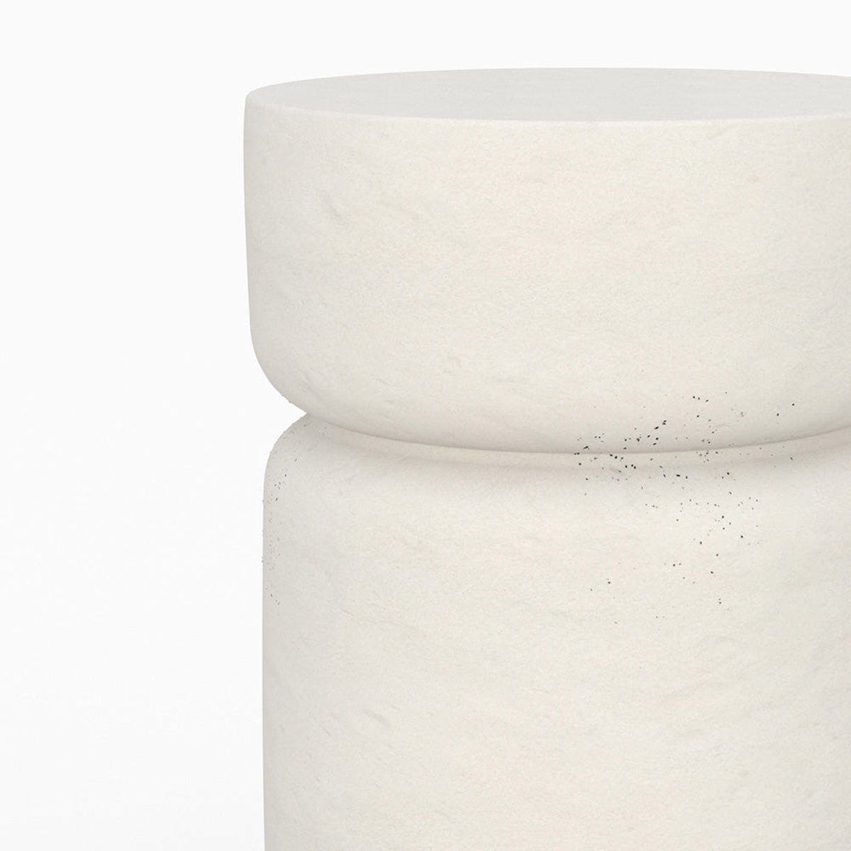 Table d'appoint ronde en béton D30 cm - TAHITI blanc, MAISON PAVANE