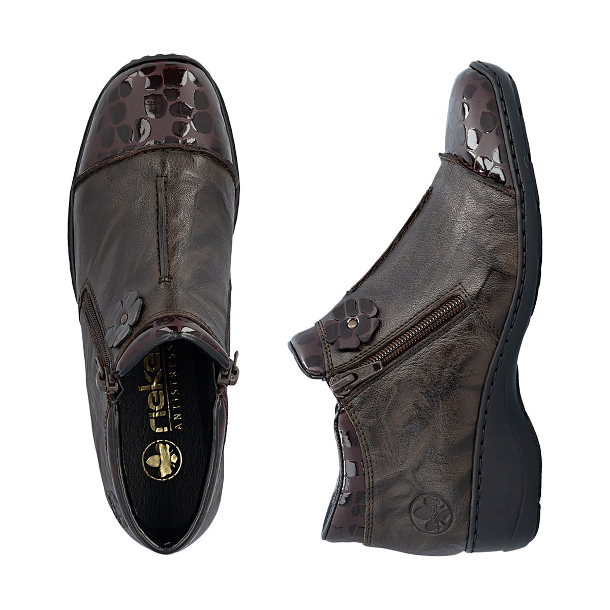 Boot Cuir Flowerrido marron, RIEKER