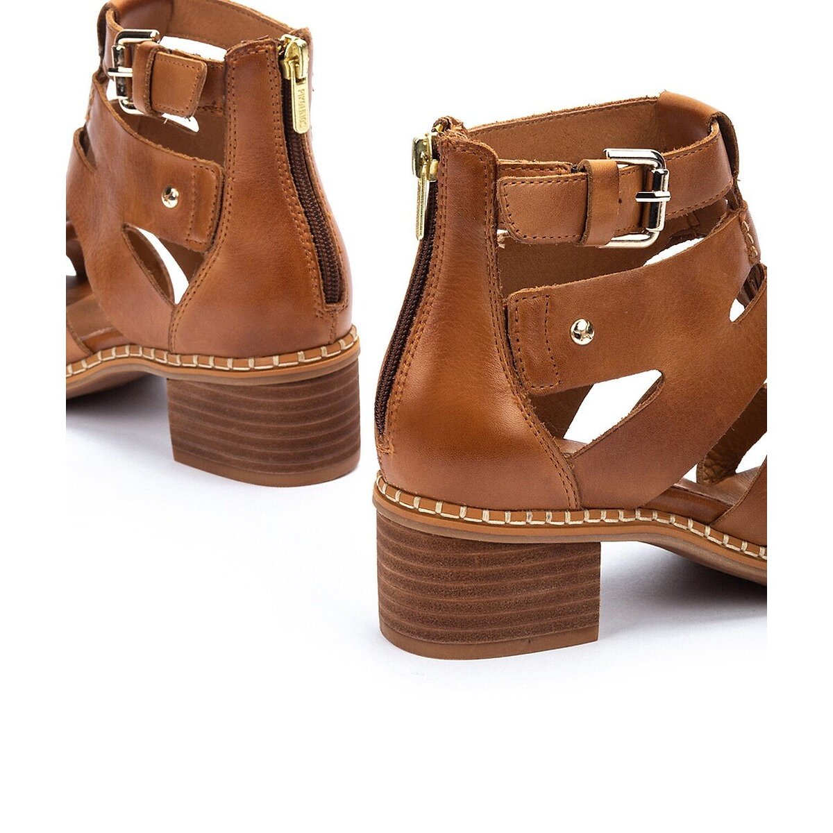 Sandales en cuir à talon, BLANES cognac, PIKOLINOS