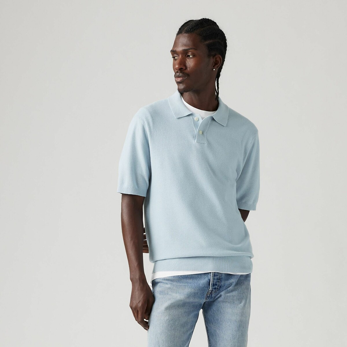 Cotton/Linen Polo Shirt sky blue, LEVI'S
