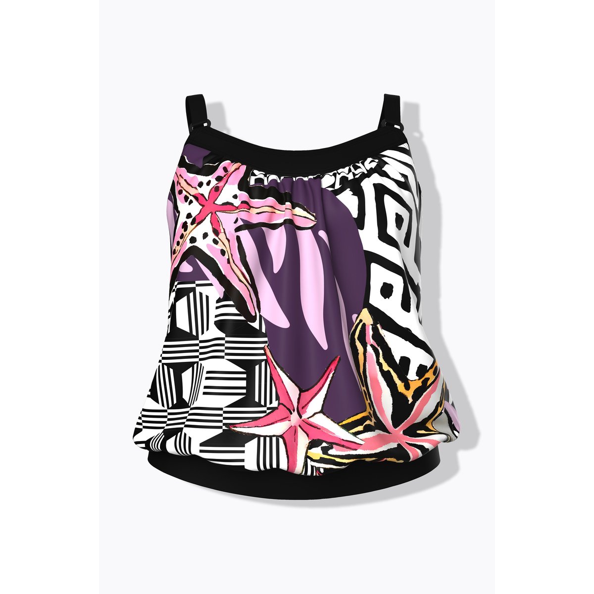 Tankini bonnets souples, bretelles réglables noir, ULLA POPKEN