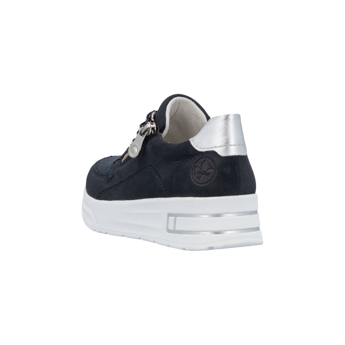 Basket Basse Cuir Alabama bleu, RIEKER