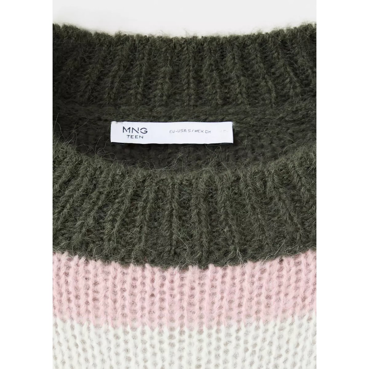 Pull à rayures vert, MANGO TEEN