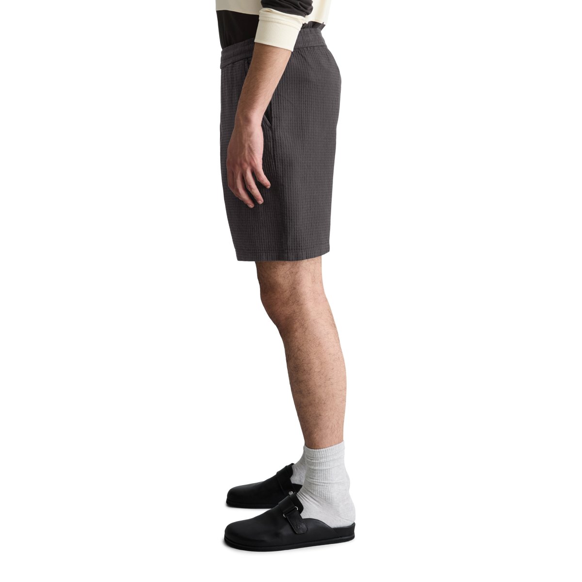 Short relaxed avec une fine structure gaufrée gris foncé, MARC O’POLO DENIM