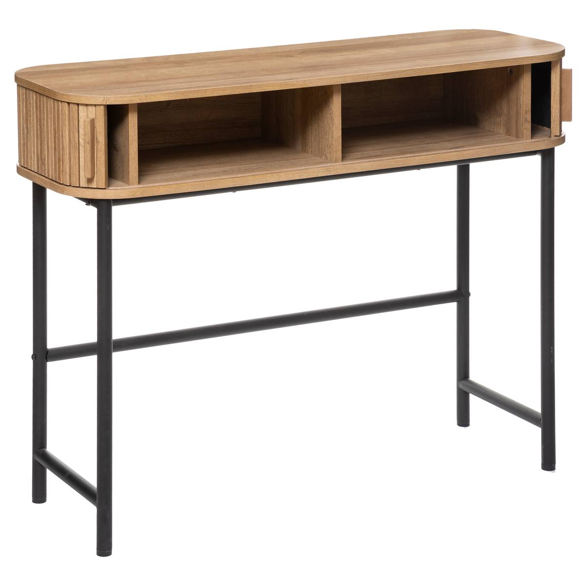Console 2 portes coulissantes effet chêne COLVA beige, ATMOSPHERA