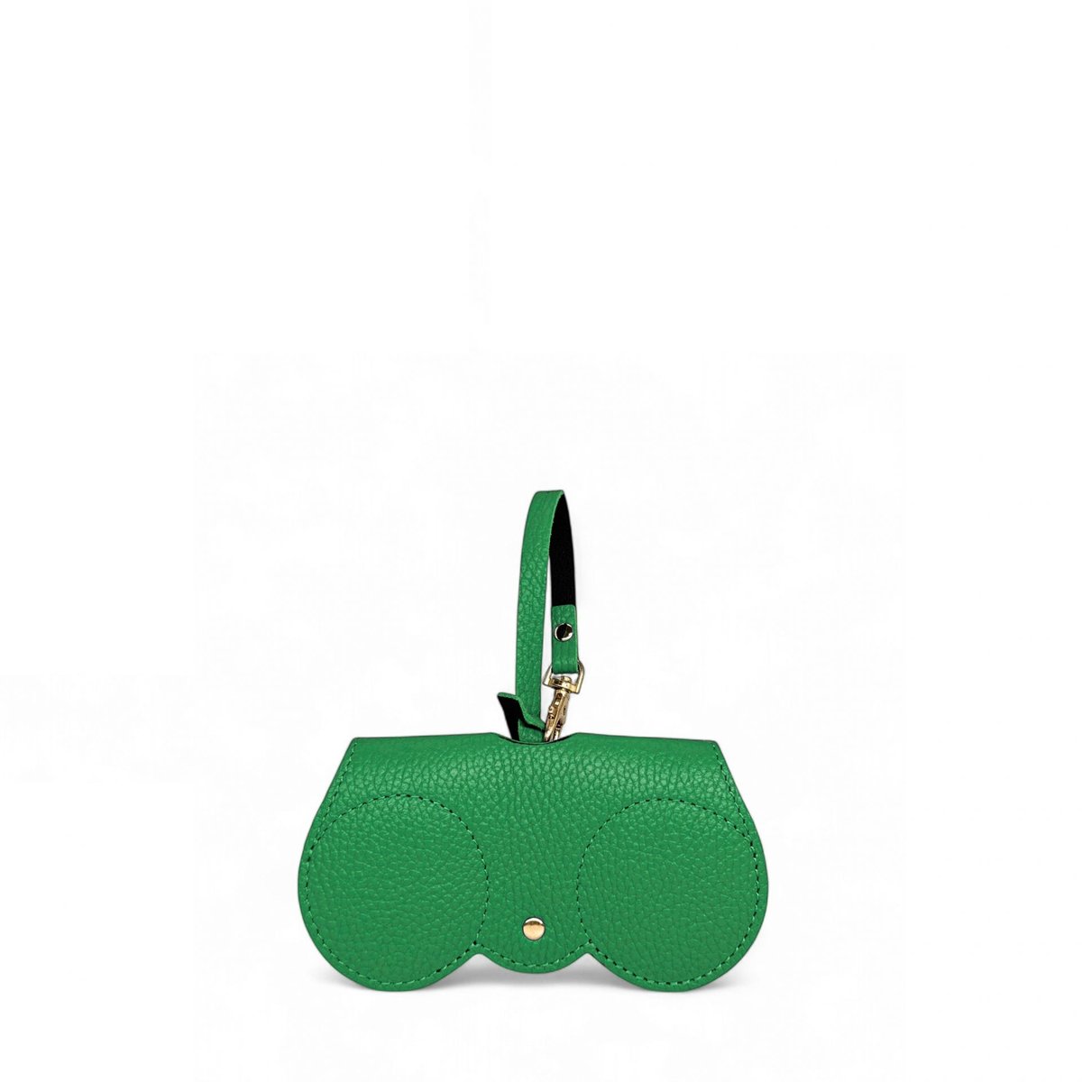 Etui à lunettes en cuir grainé PEANUT vert anglais, OH MY BAG