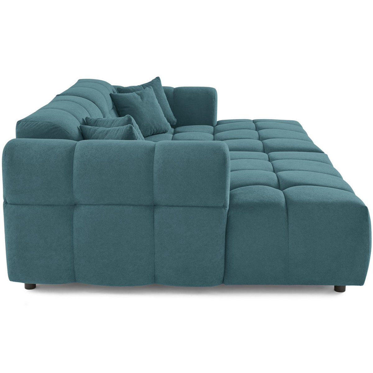 Canapé fixe 4 places - RAY bleu grisé, BEST MOBILIER