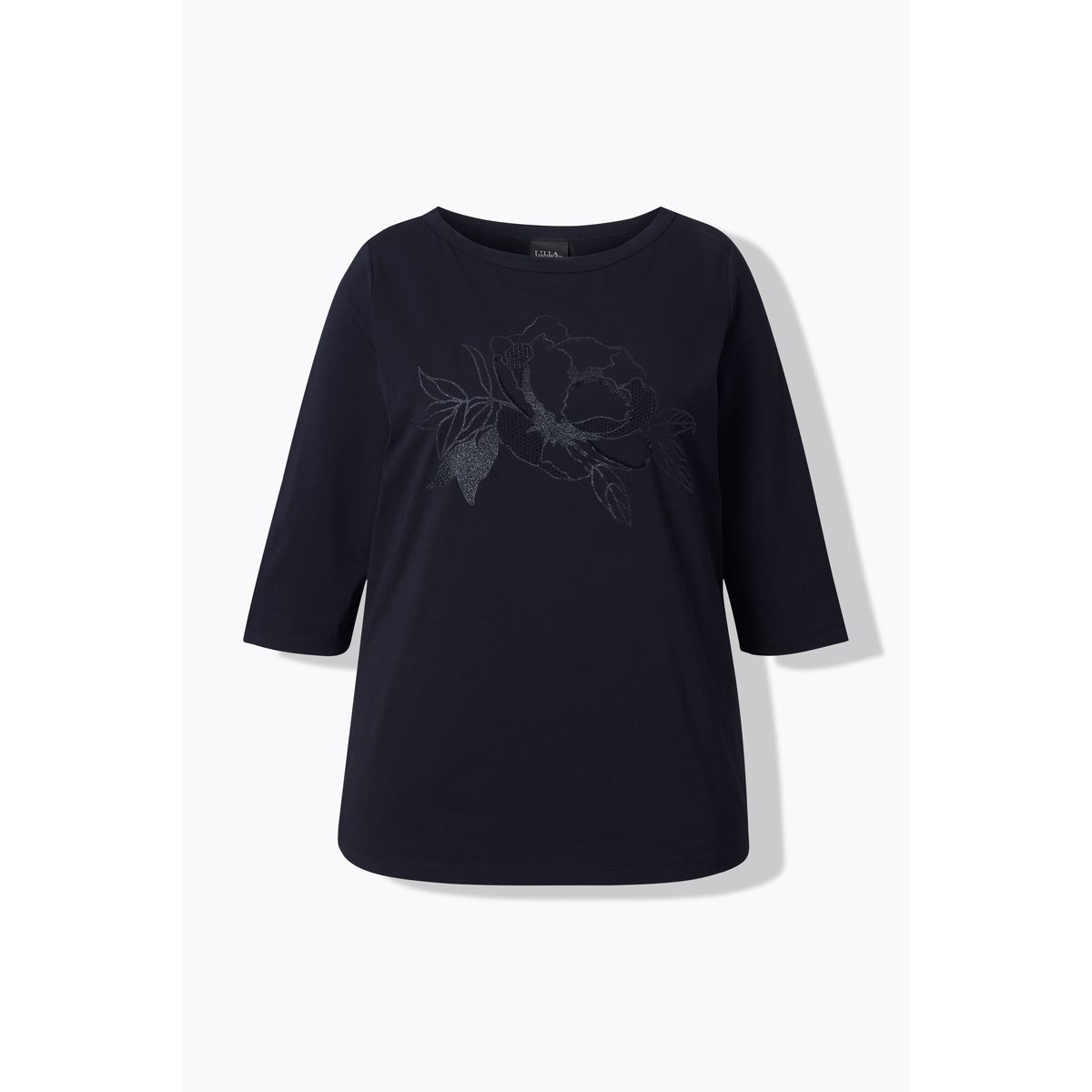 T-shirt à encolure bateau et manches longues noir, ULLA POPKEN