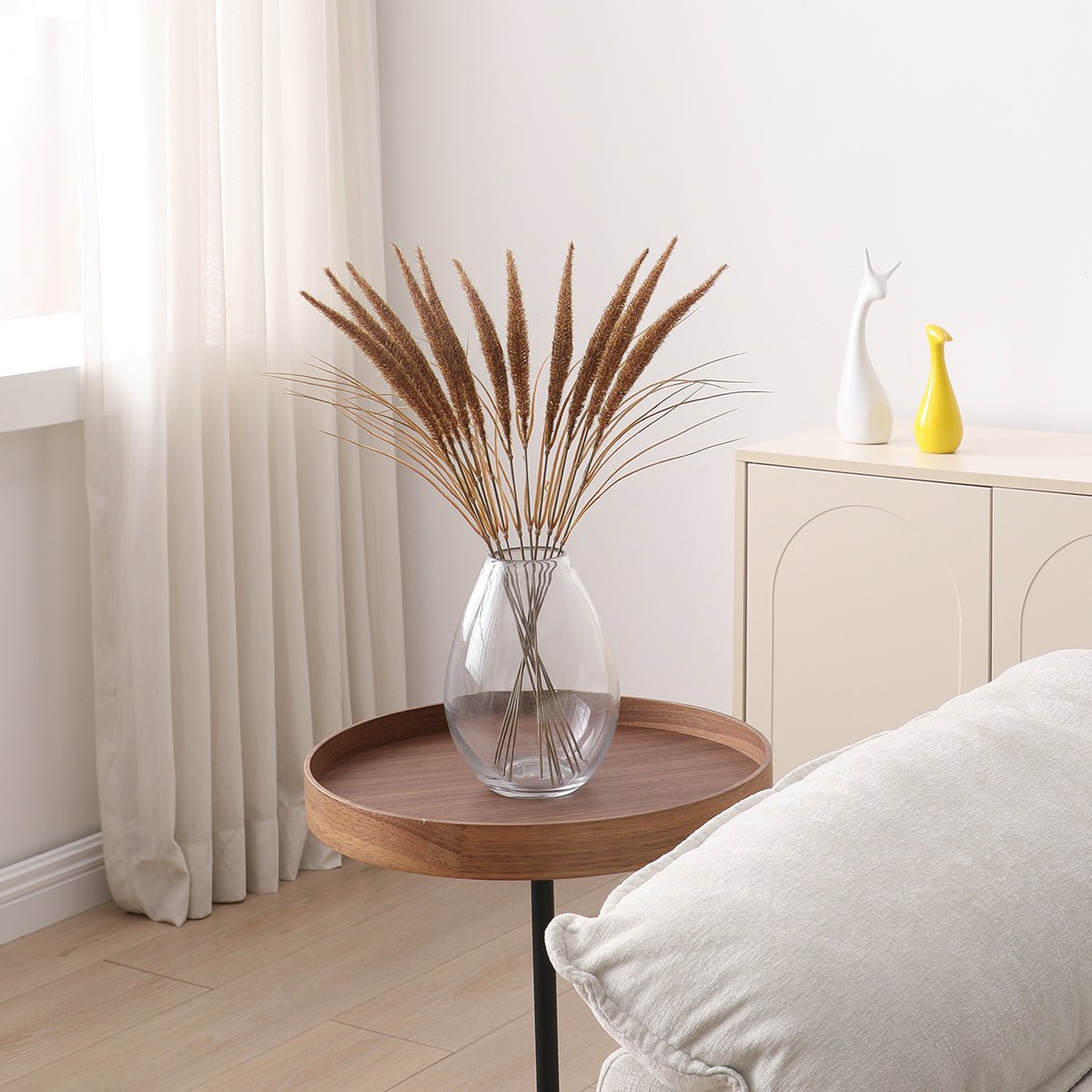 Bouquet de pampa 12 tiges artificielle H50 marron, SIA DECO