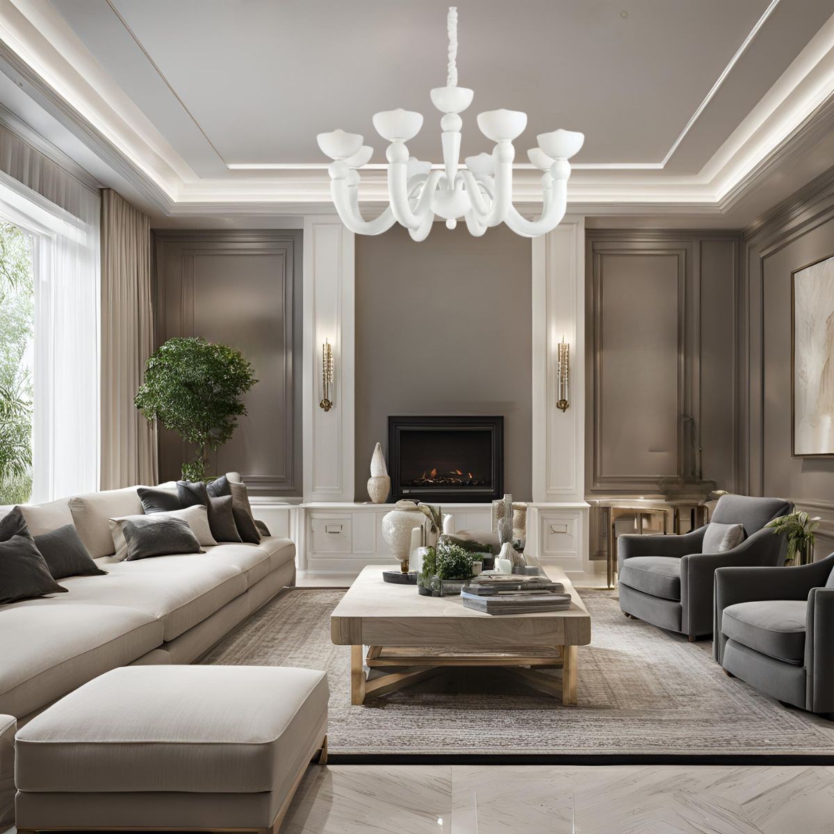 Lustre BON BON blanc, IDEAL LUX