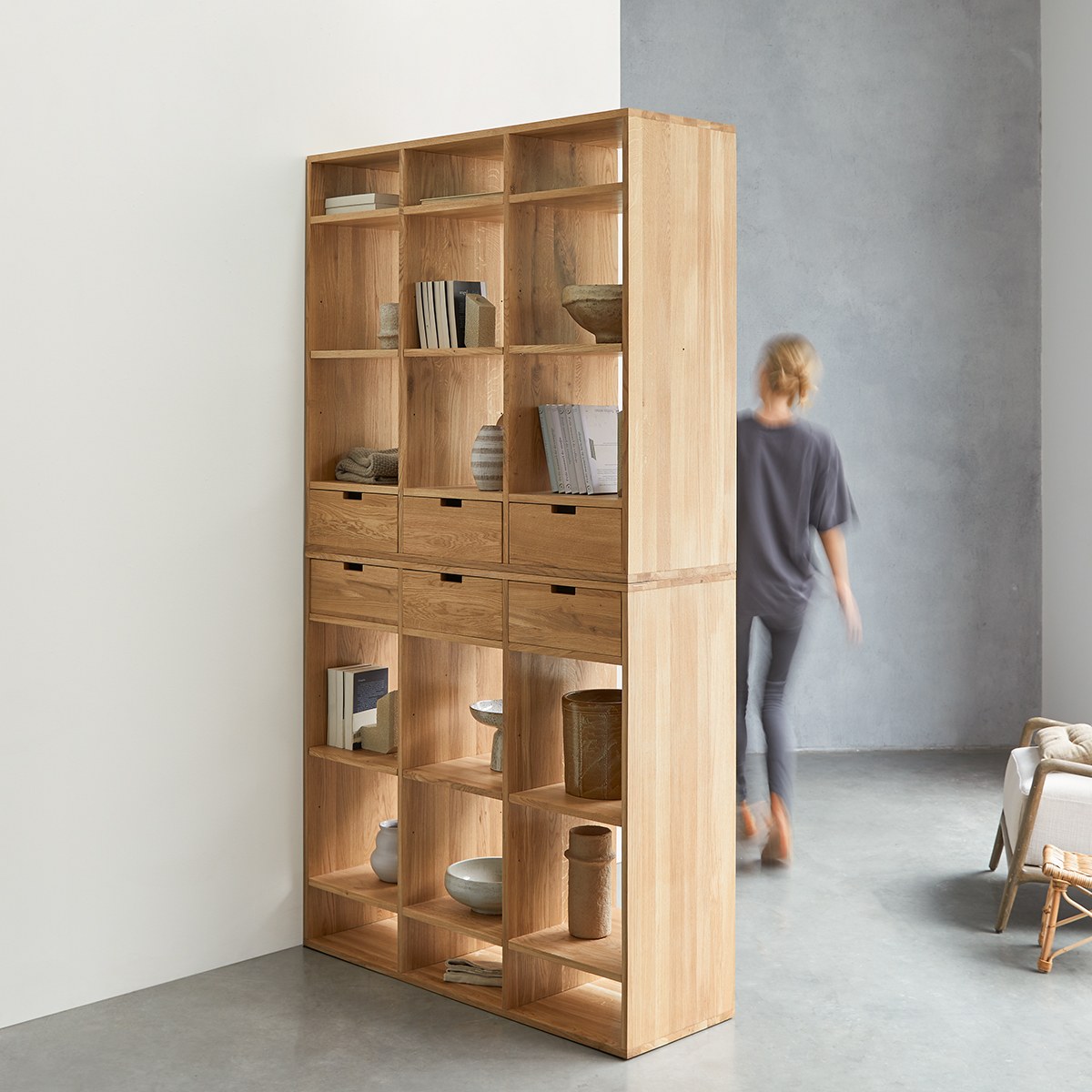 Bibliothèque en Chêne, MIHO naturel, TIKAMOON