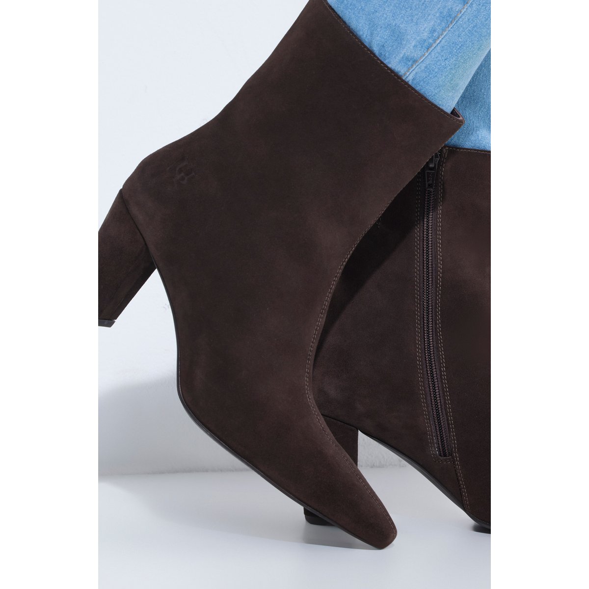 Bottines en cuir suédé , pied large brunâtre, ULLA POPKEN