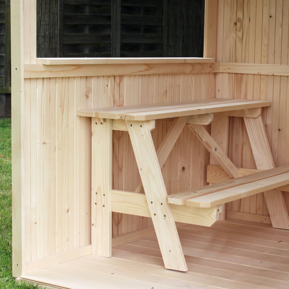 Cabane en bois enfant avec table JAZZ beige, SOULET