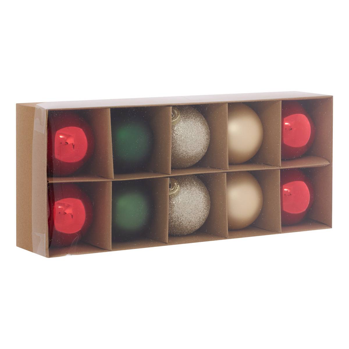 Kit de 10 boules de Noël en verre or D. 60 mm multicolore, FEERIC LIGHTS & CHRISTMAS