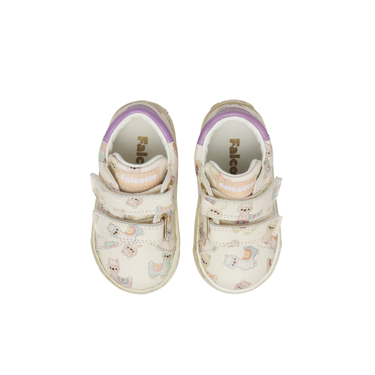 Baskets en cuir WOMPA VL blanc-lilas-, FALCOTTO