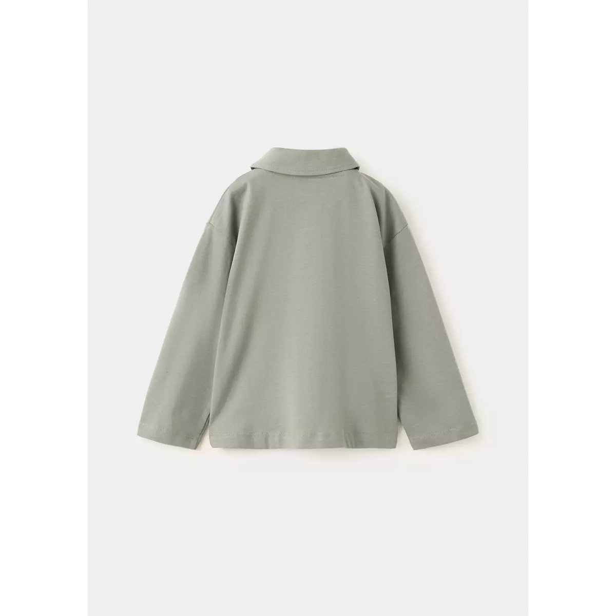 Polo en coton avec détail imprimé vert moyen, MANGO BABY