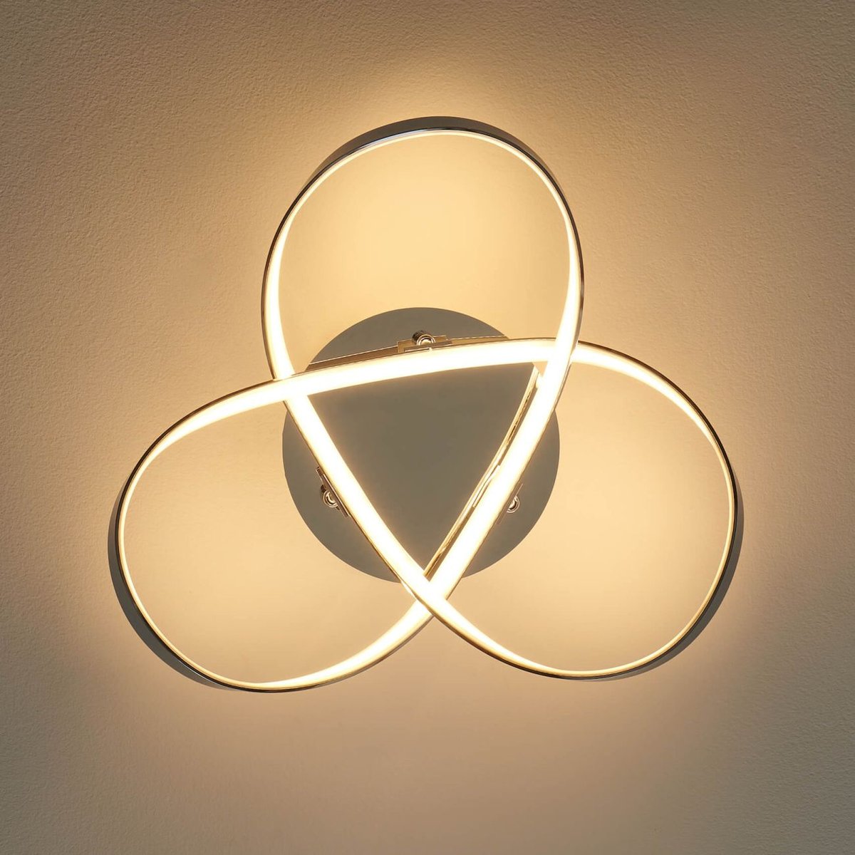 Plafonnier LED design 3 boucles - ACHT argenté / chromé, KOSILUM