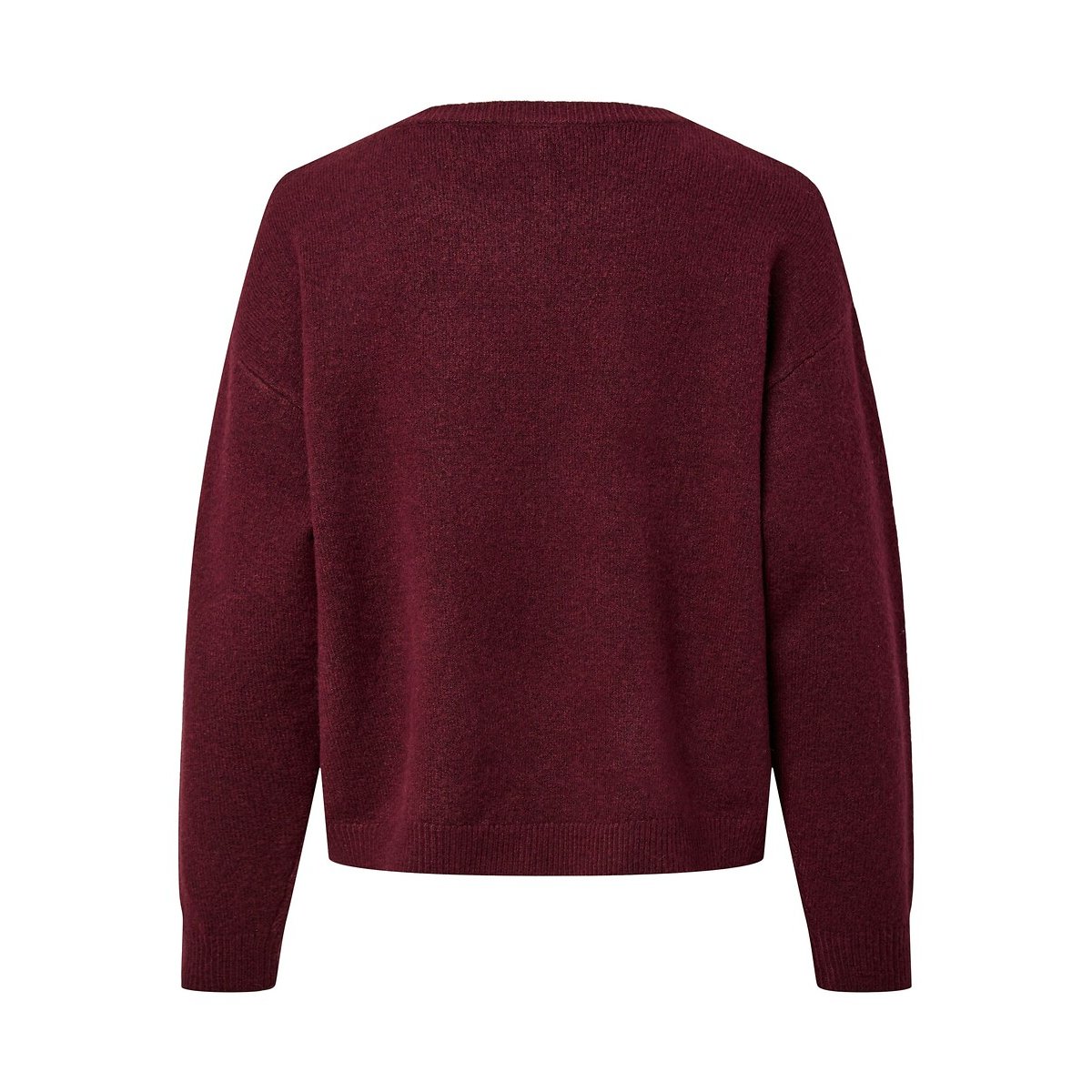 Pull manches longues, à col rond bordeaux, PIECES