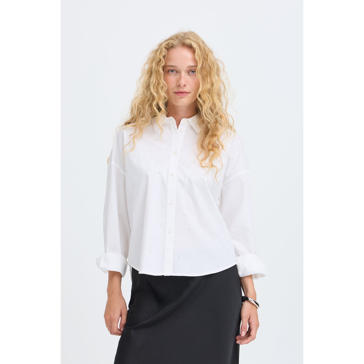 Chemise à manches longues blanc marshmallow, B.YOUNG