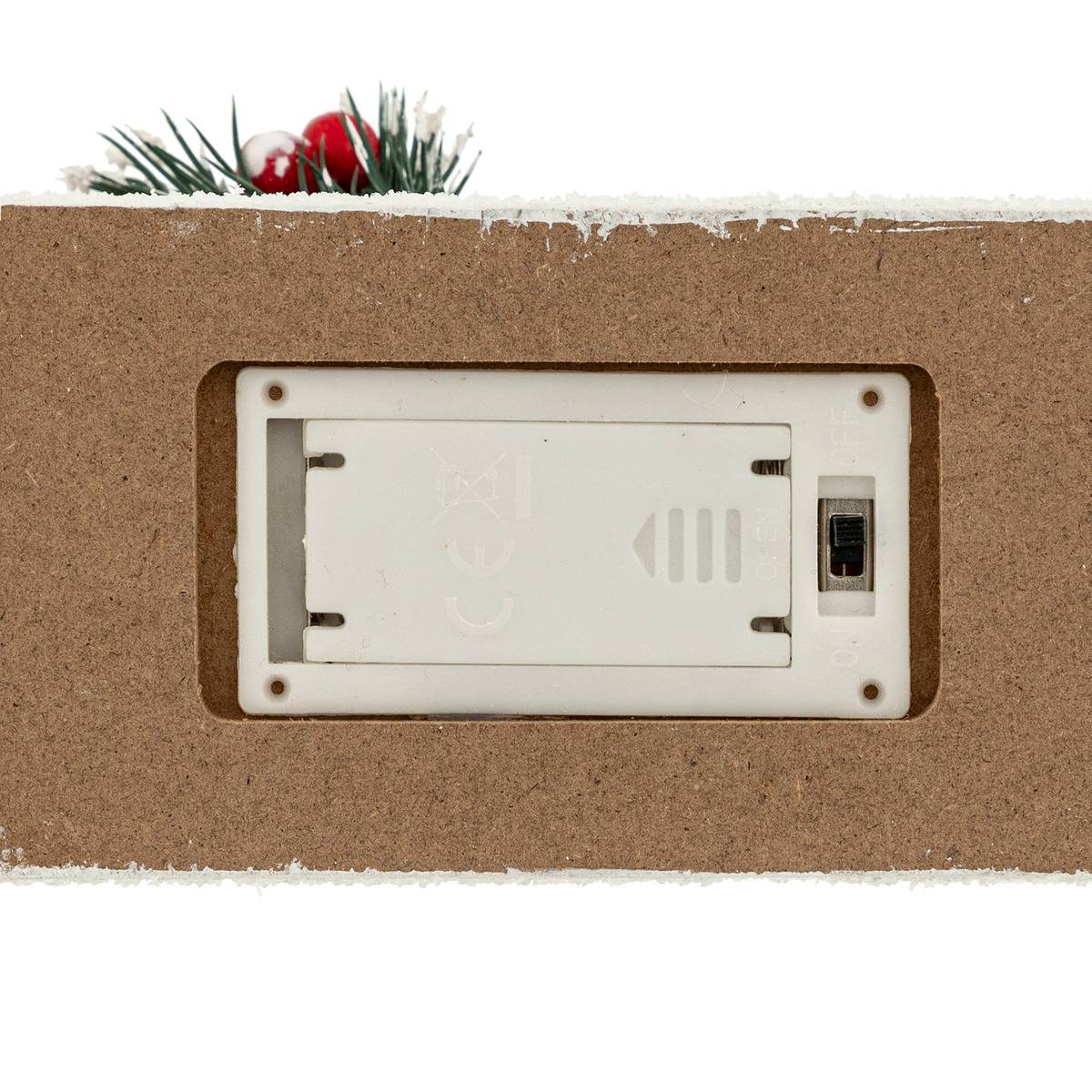 Décoration maison rouge H18 cm 6 LED blanc chaud à piles rouge, FEERIC LIGHTS & CHRISTMAS