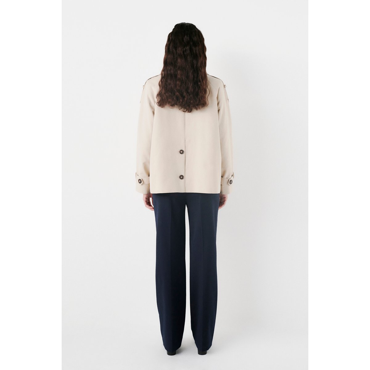 Trench court col tailleur GOURMAND sable, CAROLL