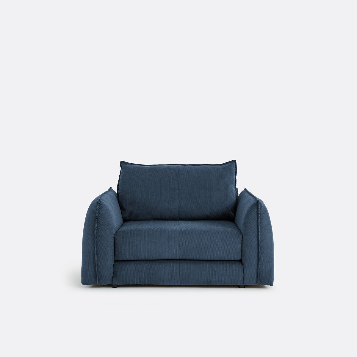 Fauteuil droit convertible, 1 place, en velours côtelé fines côtes, TIKI bleu, LA REDOUTE INTERIEURS