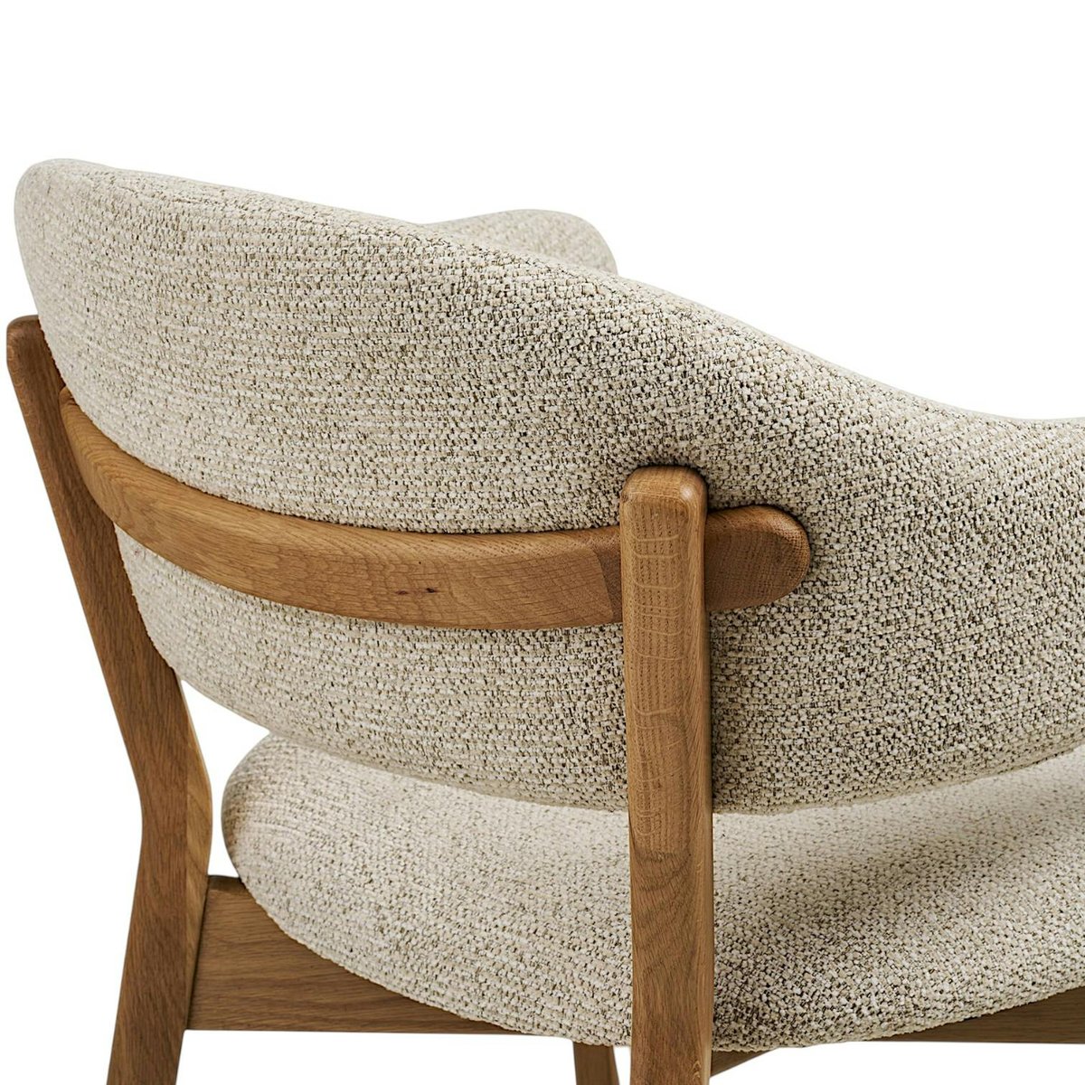 Fauteuil de table en bois et tissu beige (lot de 2) AMSTERDAM beige, PIER IMPORT