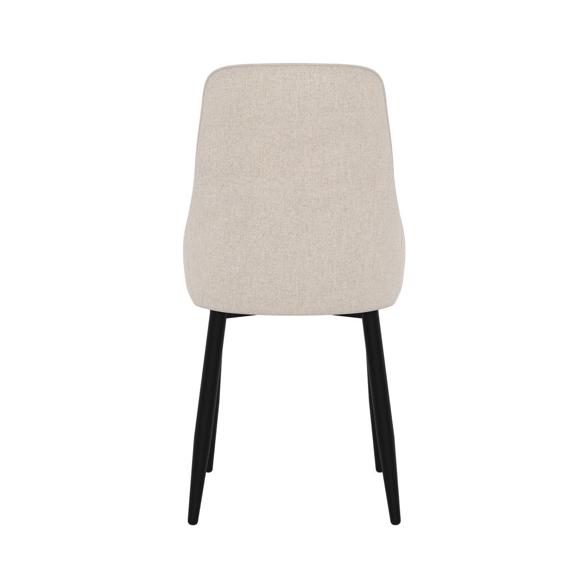 Lot de 2 chaises en tissu et pieds en métal - PIPO beige, MAISON PAVANE