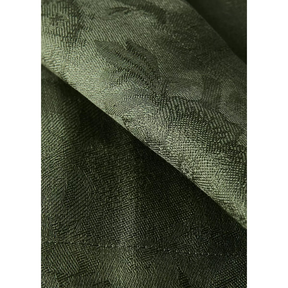 Serviettes de table en lin jacquard floral vert, MANGO HOME