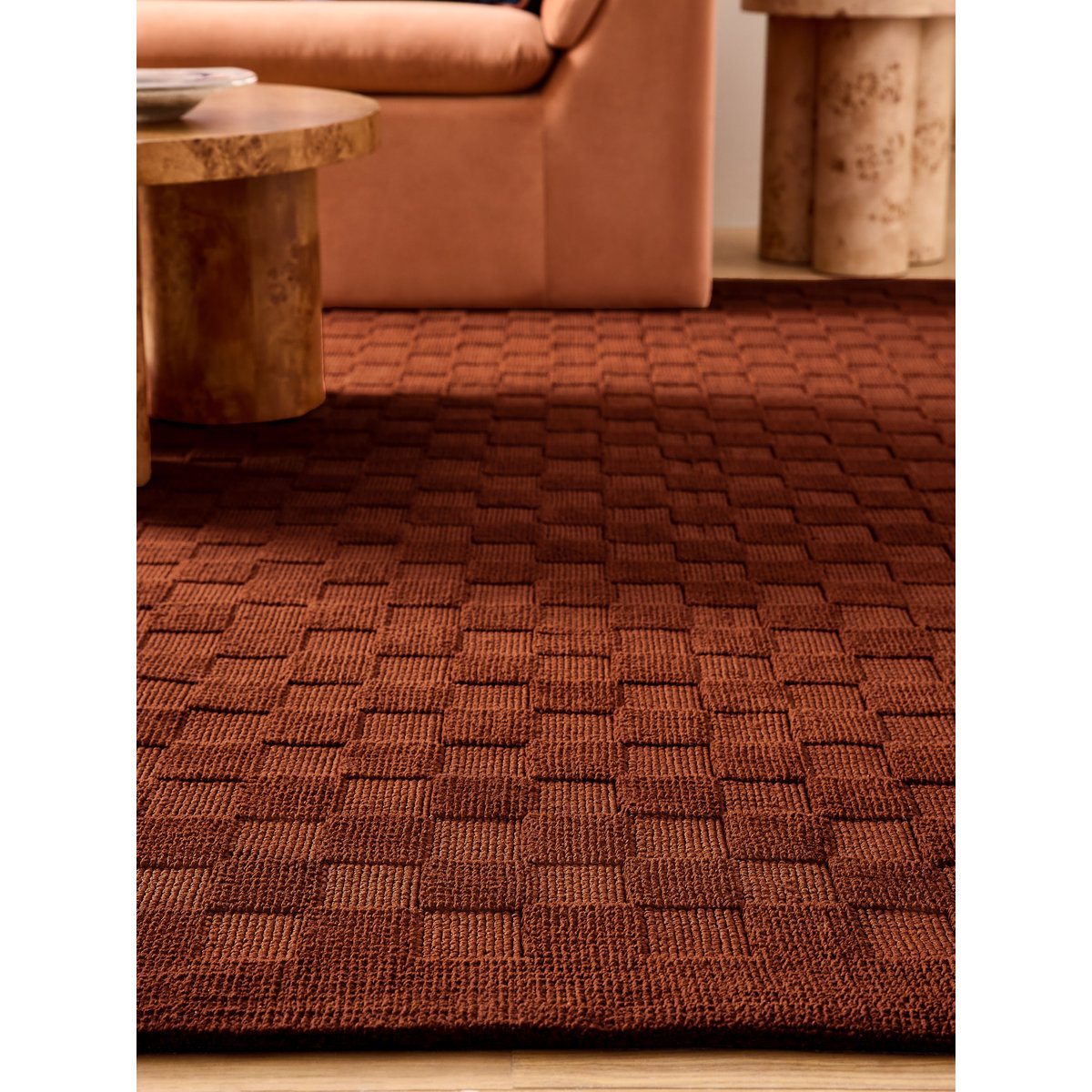 Tapis de salon et chambre moderne PYTHIA rouge, NOVATREND