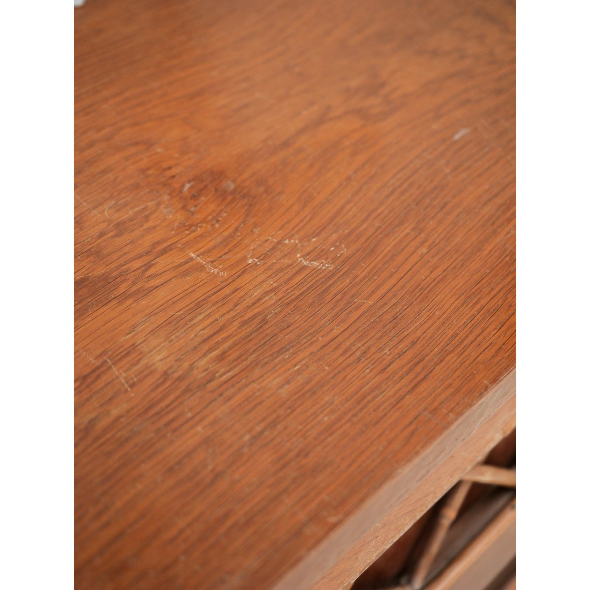 Commode en bois et rotin Olga N°1093 - Bon état bois clair, DEBONGOUT