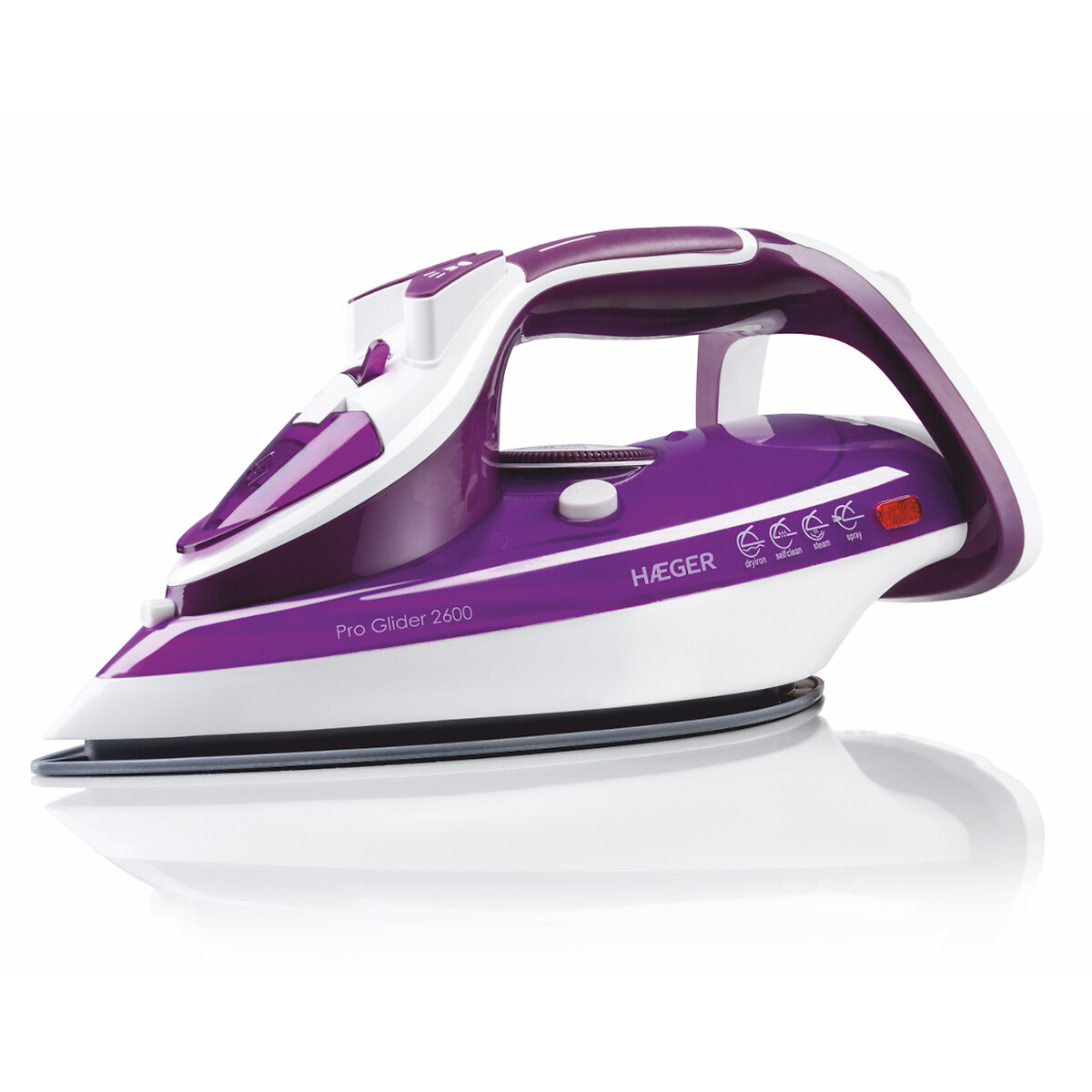 Ferro a vapor Pro Glider, HAEGER branco/violeta, HAEGER