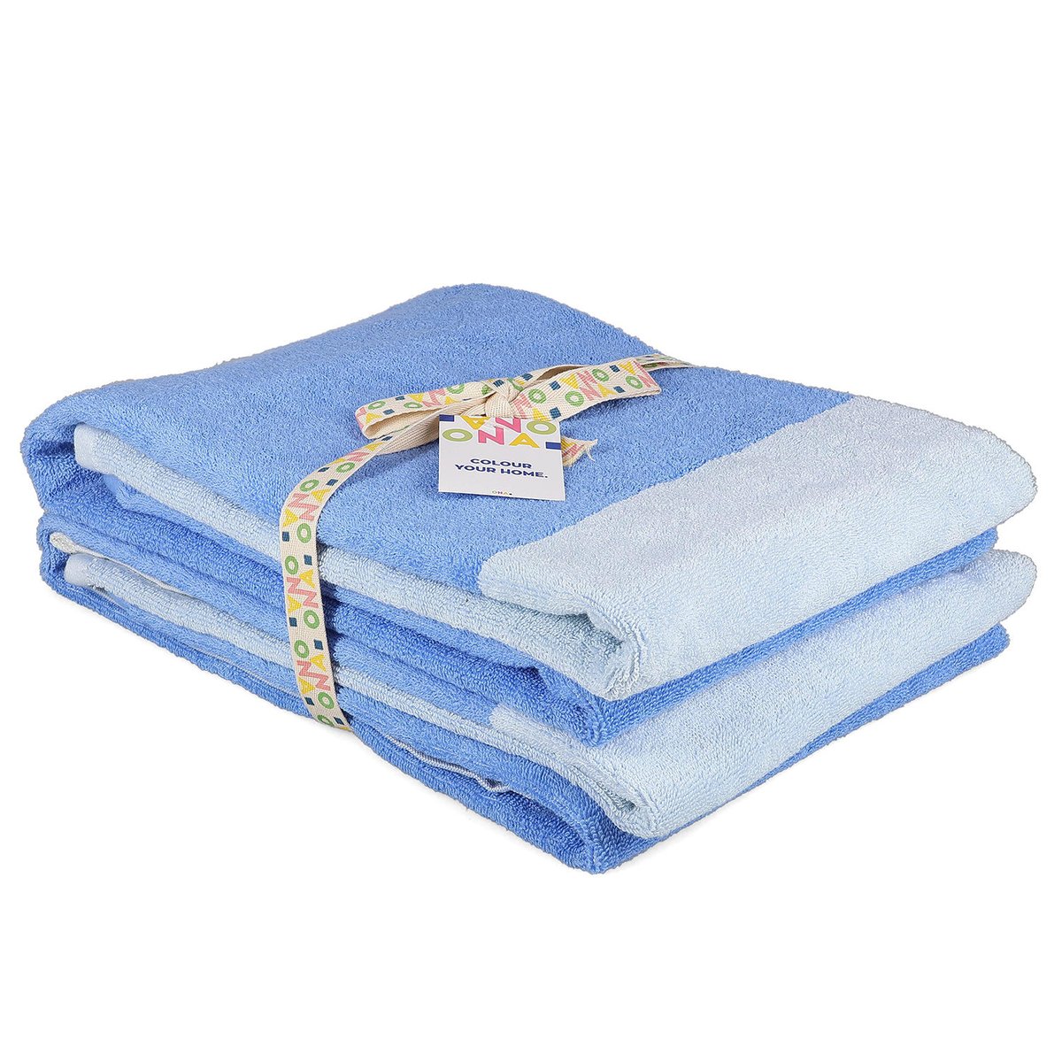 Lot de 2 Serviette De Bain PIXIE bleu, ONA