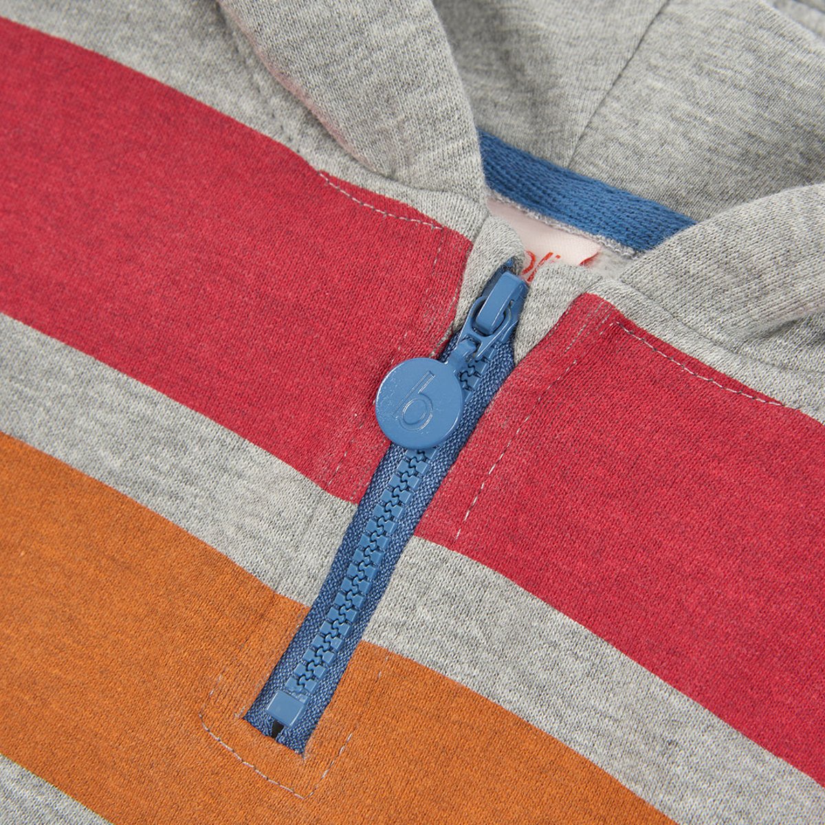 Sweat-shirt en molleton garçon rayé gris, BOBOLI