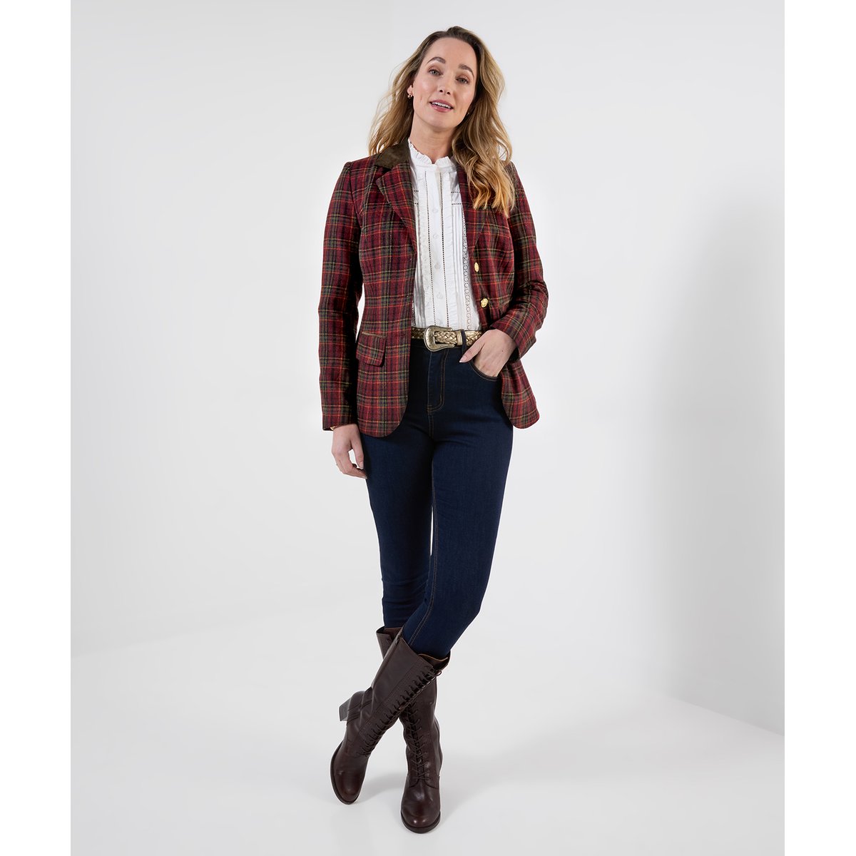 Veste à Carreaux Tradition Ruby rouge, JOE BROWNS