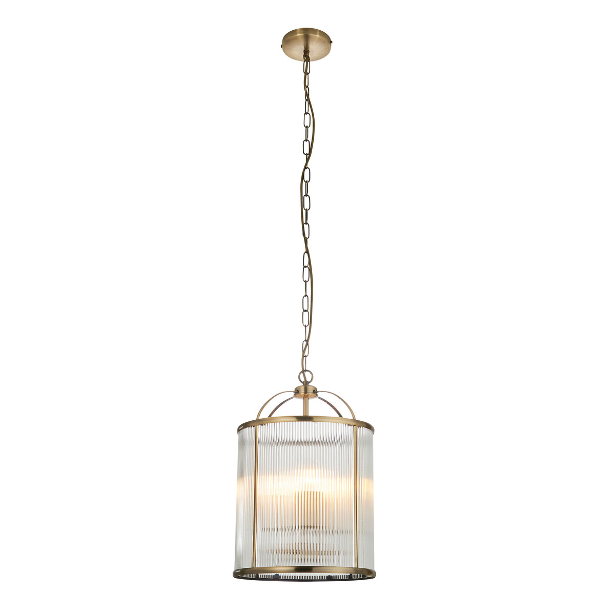Layton 4-Light Ribbed Glass Pendant Light aged brass, SO'HOME