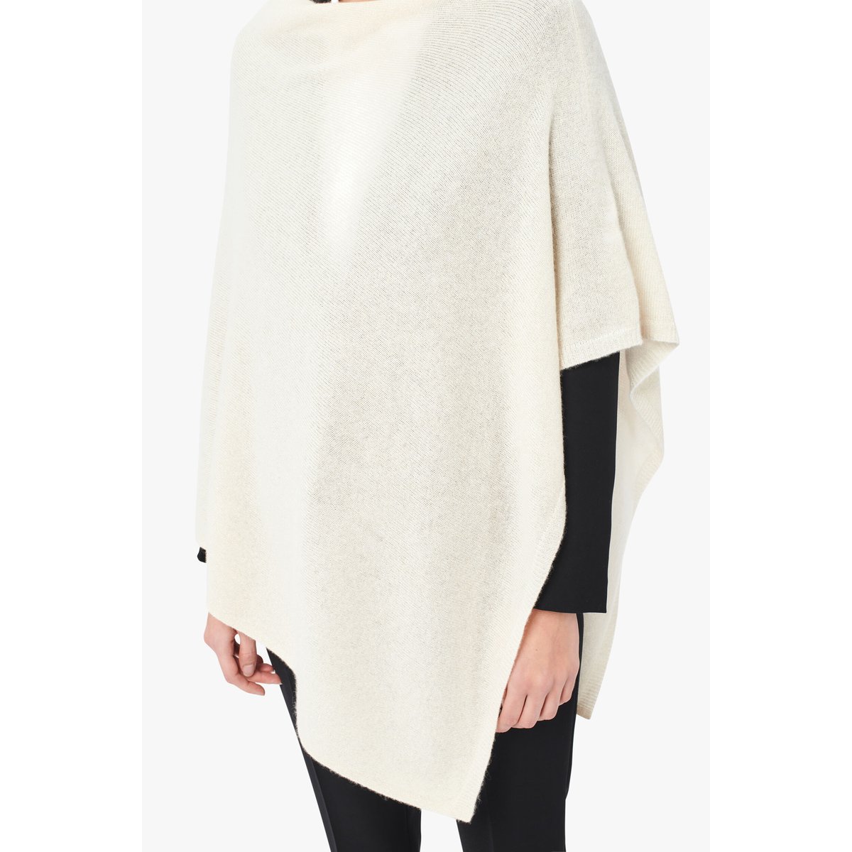 Poncho asymétrique en cachemire BALTIA ivoire, CAROLL