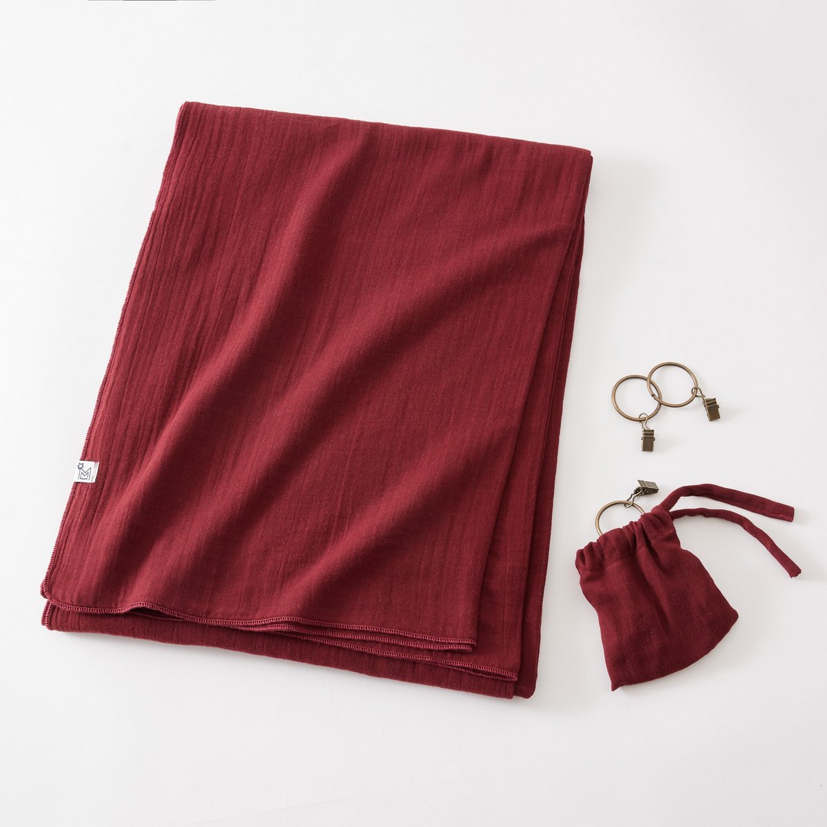 Rideau ajustable en 100% Gaze de Coton Hampton liberty, EDEN